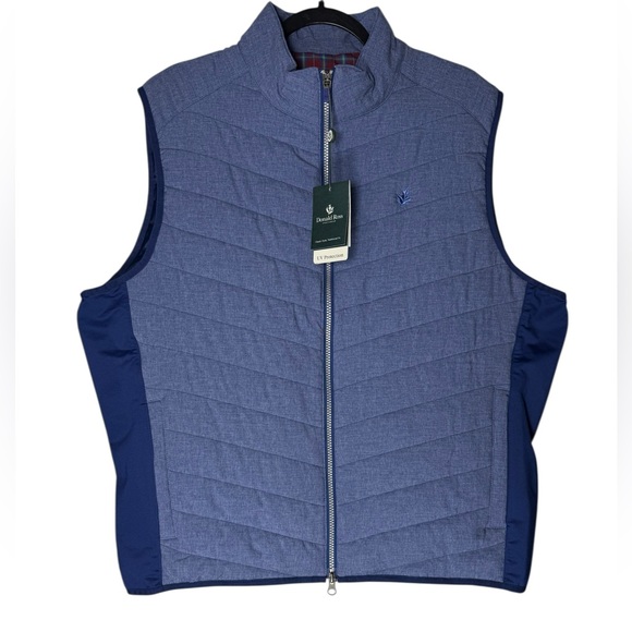 Donald Ross Blue UV Protection UPF 50 Golf Performance Full Zip Vest Mens XL NWT